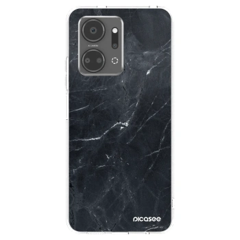 Picasee silikónový prehľadný obal pre Honor X7a - Black marble