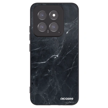 Picasee silikónový čierny obal pre Xiaomi 14 - Black marble