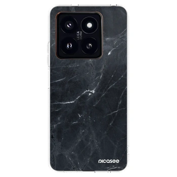 Picasee silikónový prehľadný obal pre Xiaomi 14 Pro - Black marble