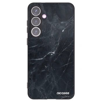 Picasee silikónový čierny obal pre Samsung Galaxy S24+ S926B 5G - Black marble