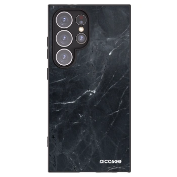 Picasee silikónový čierny obal pre Samsung Galaxy S24 Ultra S928B 5G - Black marble