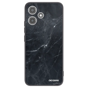 Picasee silikónový čierny obal pre Xiaomi Redmi 12 5G - Black marble