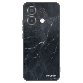 Picasee silikónový čierny obal pre Xiaomi Poco X6 - Black marble