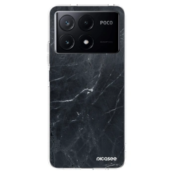 Picasee silikónový prehľadný obal pre Xiaomi Poco X6 Pro - Black marble