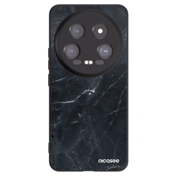 Picasee silikónový čierny obal pre Xiaomi 14 Ultra - Black marble
