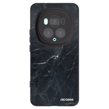 Picasee silikónový čierny obal pre Honor Magic6 Pro - Black marble