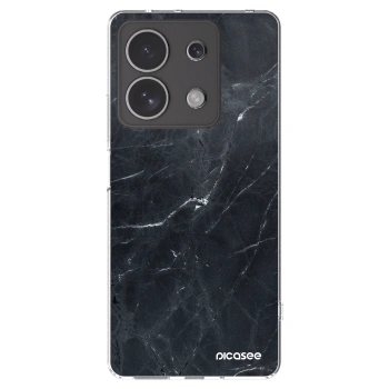 Picasee silikónový prehľadný obal pre Xiaomi Redmi Note 13 4G - Black marble