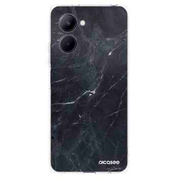 Picasee silikónový prehľadný obal pre Realme C33 (2023) - Black marble