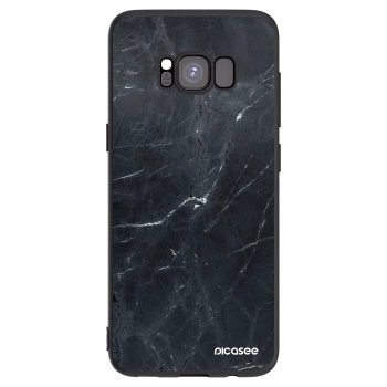 Picasee silikónový čierny obal pre Samsung Galaxy S8 G950F - Black marble