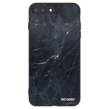 Picasee silikónový čierny obal pre Apple iPhone 7 Plus - Black marble