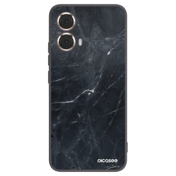 Picasee silikónový čierny obal pre Motorola Moto G85 - Black marble