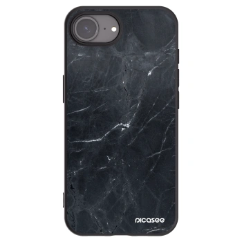 Picasee silikónový čierny obal pre Apple iPhone 16e - Black marble