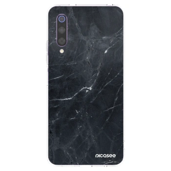 Picasee silikónový prehľadný obal pre Xiaomi Mi 9 - Black marble