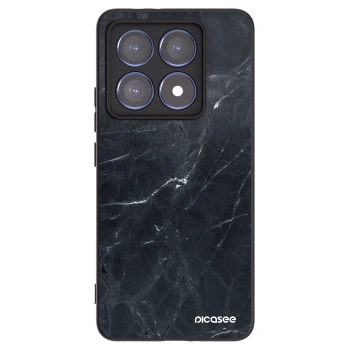 Picasee silikónový čierny obal pre Xiaomi 14T Pro - Black marble