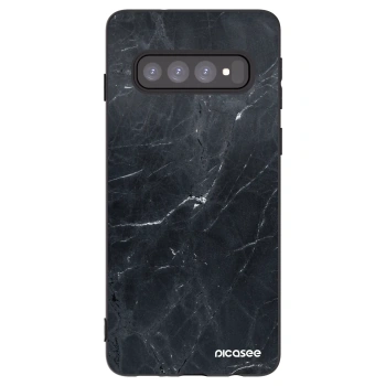 Picasee silikónový čierny obal pre Samsung Galaxy S10 G973 - Black marble