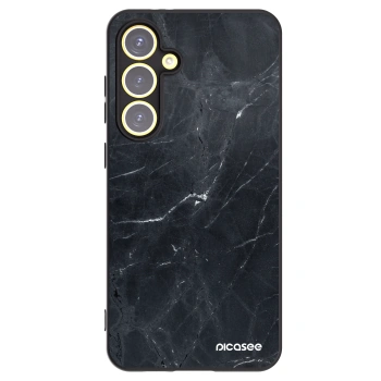 Picasee silikónový čierny obal pre Samsung Galaxy S24 FE S721B - Black marble