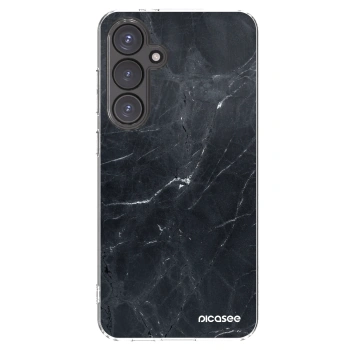 Picasee silikónový prehľadný obal pre Samsung Galaxy S24 FE S721B - Black marble