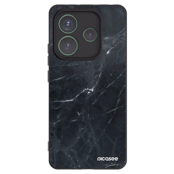 Picasee silikónový čierny obal pre Xiaomi Redmi Note 14 5G - Black marble