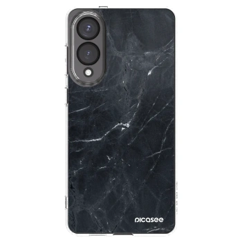 Picasee silikónový prehľadný obal pre Samsung Galaxy S25 Edge 5G - Black marble
