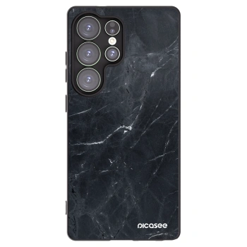 Picasee silikónový čierny obal pre Samsung Galaxy S25 Ultra 5G - Black marble