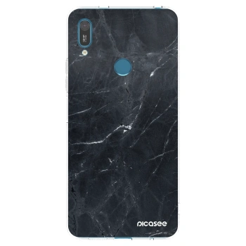 Picasee silikónový prehľadný obal pre Huawei Y7 2019 - Black marble