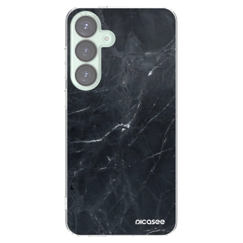 Picasee silikónový prehľadný obal pre Samsung Galaxy S25+ 5G - Black marble