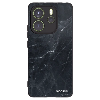 Picasee silikónový čierny obal pre Xiaomi Redmi Note 14 4G - Black marble