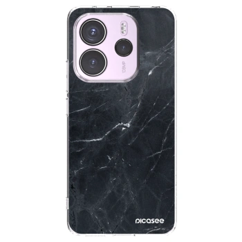 Picasee silikónový prehľadný obal pre Xiaomi Redmi Note 14 4G - Black marble
