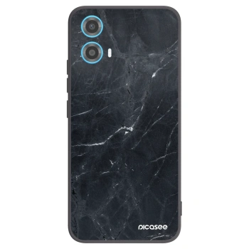 Picasee silikónový čierny obal pre Motorola Moto G34 5G - Black marble