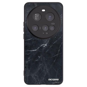 Picasee silikónový čierny obal pre Xiaomi 15 Ultra - Black marble