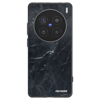 Picasee silikónový čierny obal pre Vivo X200 Pro - Black marble