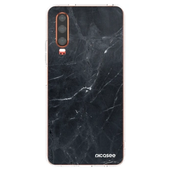 Picasee silikónový prehľadný obal pre Huawei P30 - Black marble