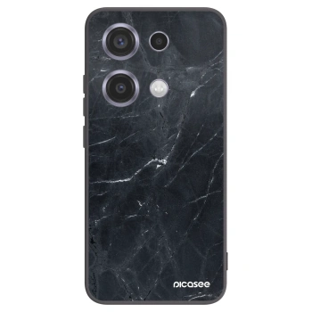 Picasee silikónový čierny obal pre Xiaomi Redmi Note 14S - Black marble