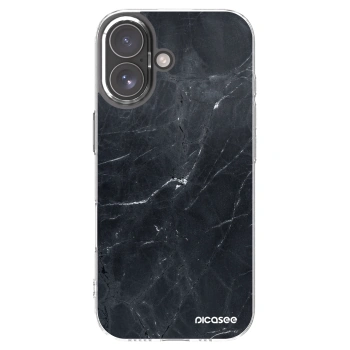 Picasee silikónový prehľadný obal pre Apple iPhone 17 - Black marble