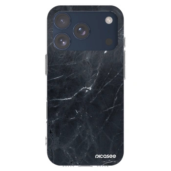 Picasee silikónový prehľadný obal pre Apple iPhone 17 Pro - Black marble