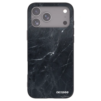 Picasee silikónový čierny obal pre Apple iPhone 17 Pro Max - Black marble