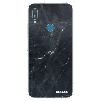 Picasee silikónový prehľadný obal pre Huawei Y6 2019 - Black marble