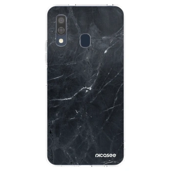 Picasee silikónový prehľadný obal pre Samsung Galaxy A40 A405F - Black marble
