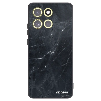 Picasee silikónový čierny obal pre Motorola Moto G86 5G - Black marble
