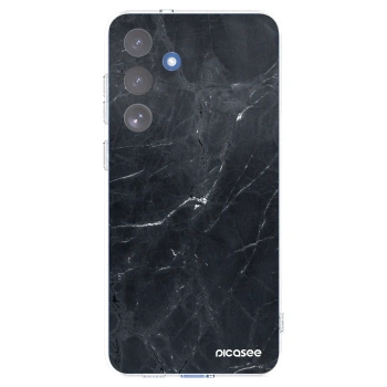 Picasee silikónový prehľadný obal pre Samsung Galaxy S25 FE 5G - Black marble