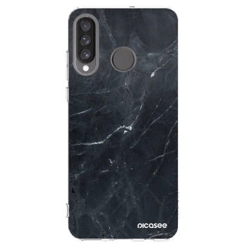 Picasee silikónový prehľadný obal pre Huawei P30 Lite - Black marble
