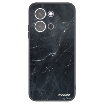 Picasee silikónový čierny obal pre Xiaomi Redmi 15C 5G - Black marble