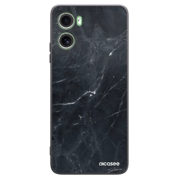 Picasee silikónový čierny obal pre Motorola Moto G06 - Black marble