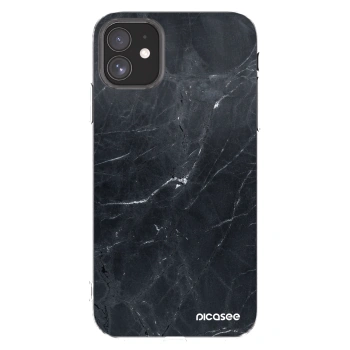 Picasee silikónový prehľadný obal pre Apple iPhone 11 - Black marble