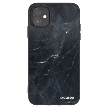 Picasee silikónový čierny obal pre Apple iPhone 11 - Black marble