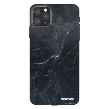 Picasee silikónový prehľadný obal pre Apple iPhone 11 Pro Max - Black marble