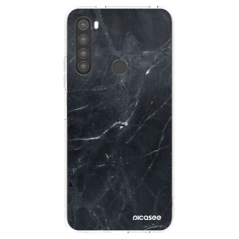 Picasee silikónový prehľadný obal pre Xiaomi Redmi Note 8 - Black marble