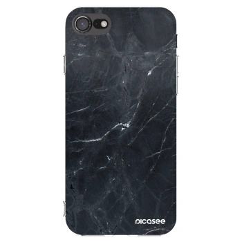 Picasee silikónový prehľadný obal pre Apple iPhone SE 2020 - Black marble