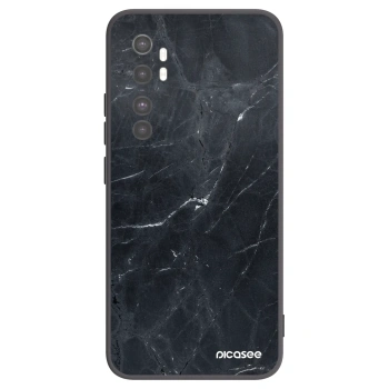 Picasee silikónový čierny obal pre Xiaomi Mi Note 10 Lite - Black marble