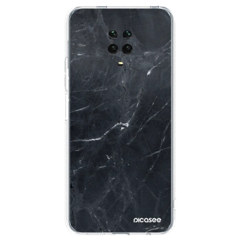Picasee silikónový prehľadný obal pre Xiaomi Redmi Note 9S - Black marble